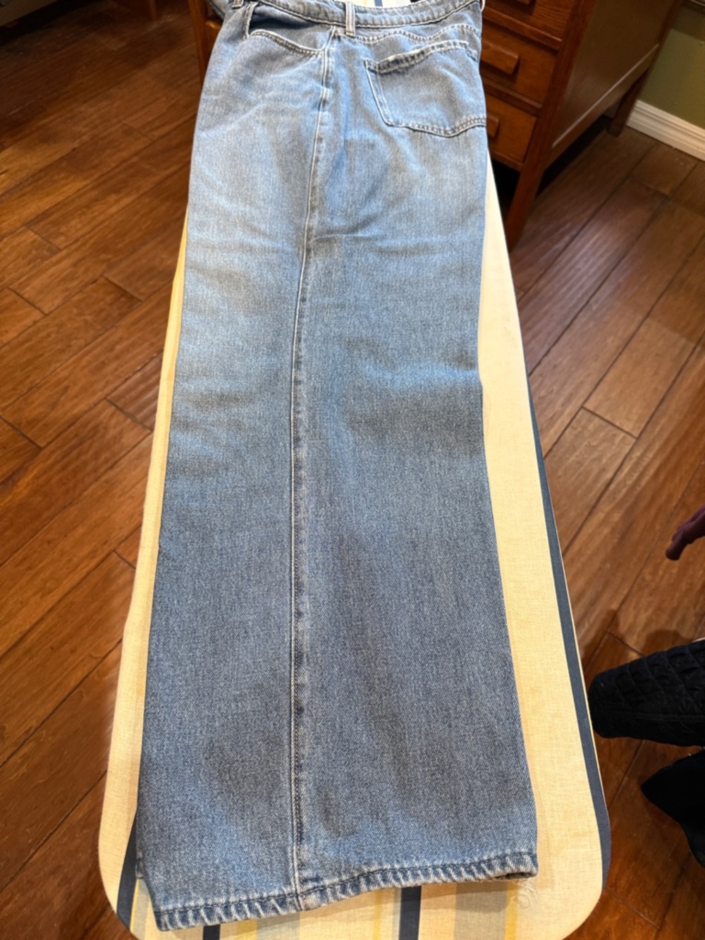 Hollister Light Blue Denim Flare Jeans with Cream Side Panels